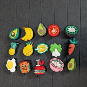 Colorful Food-Themed Shoe Charms Set
